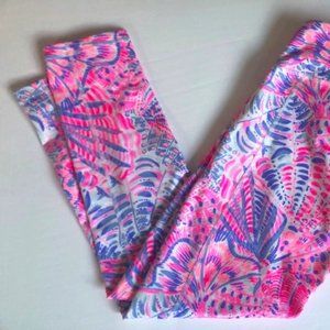 Lilly Pulitzer Weekender SMALL Leggings Raz Berry Sea You Soon EUC